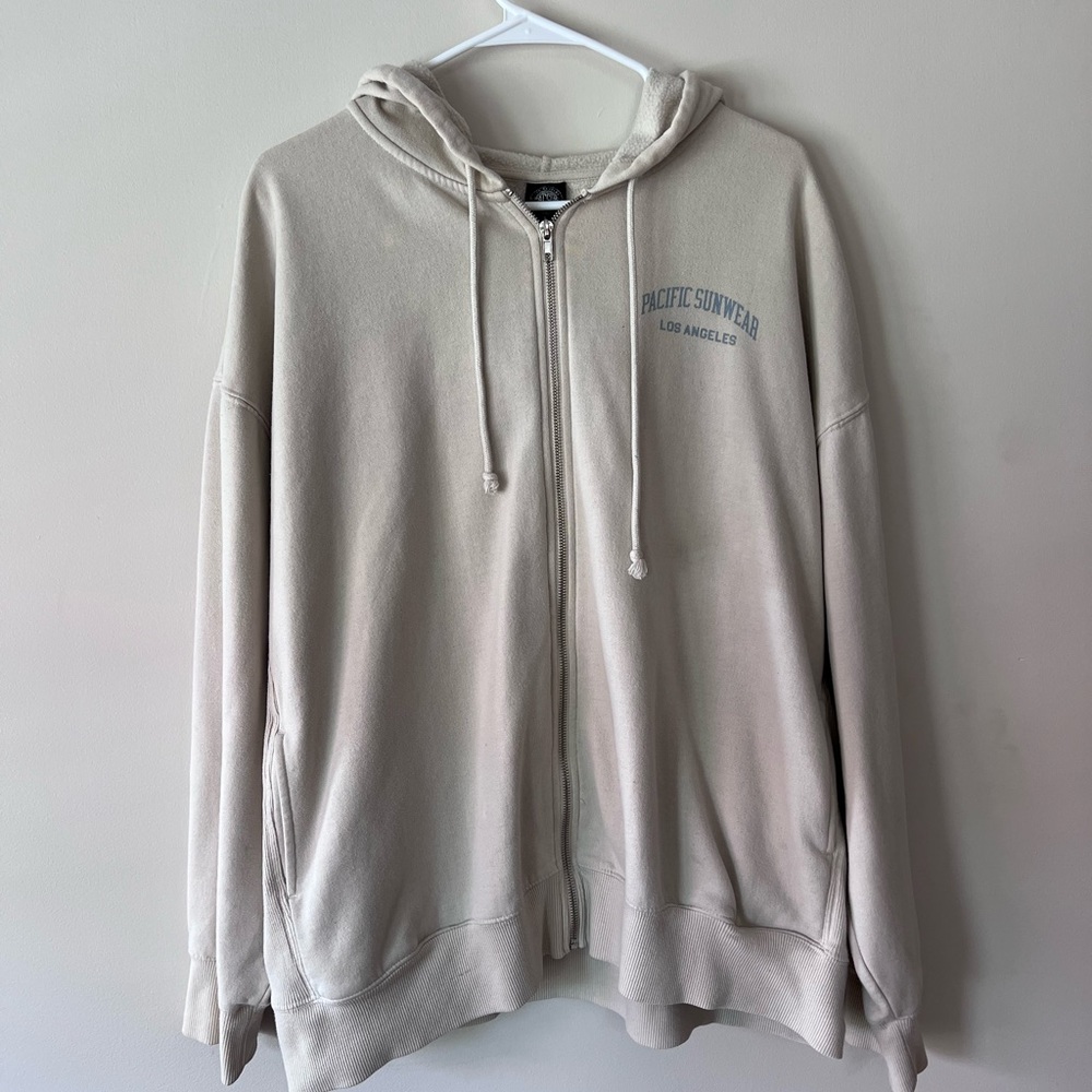 Pacific Sunwear Cream Oversized Jacket sz lg